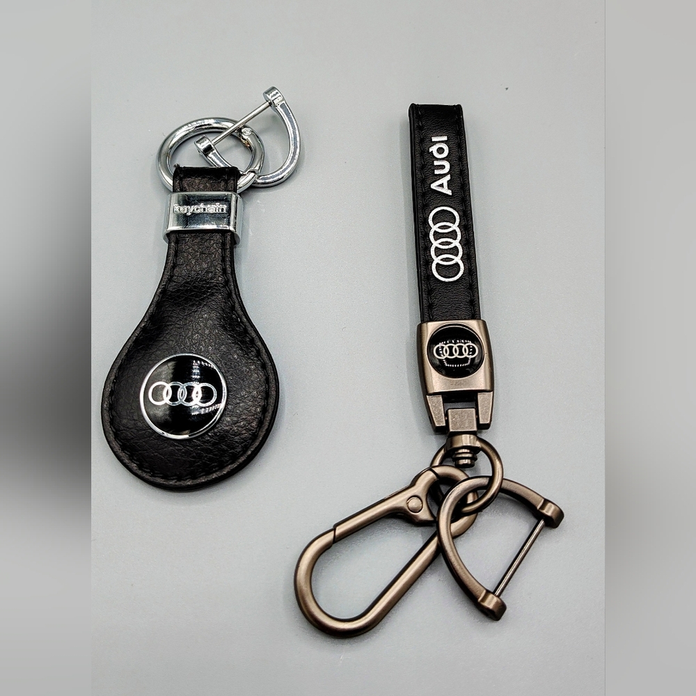 DSFDKG Audi Black Leather Keychain/Key Ring/ Key Fob Accessories